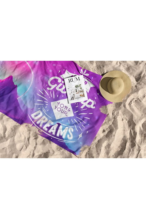 Mijölnir Never Give Up 70 Toalla de Playa Multicolor 70x130 cm, 70% Poliéster 30% Poliamida